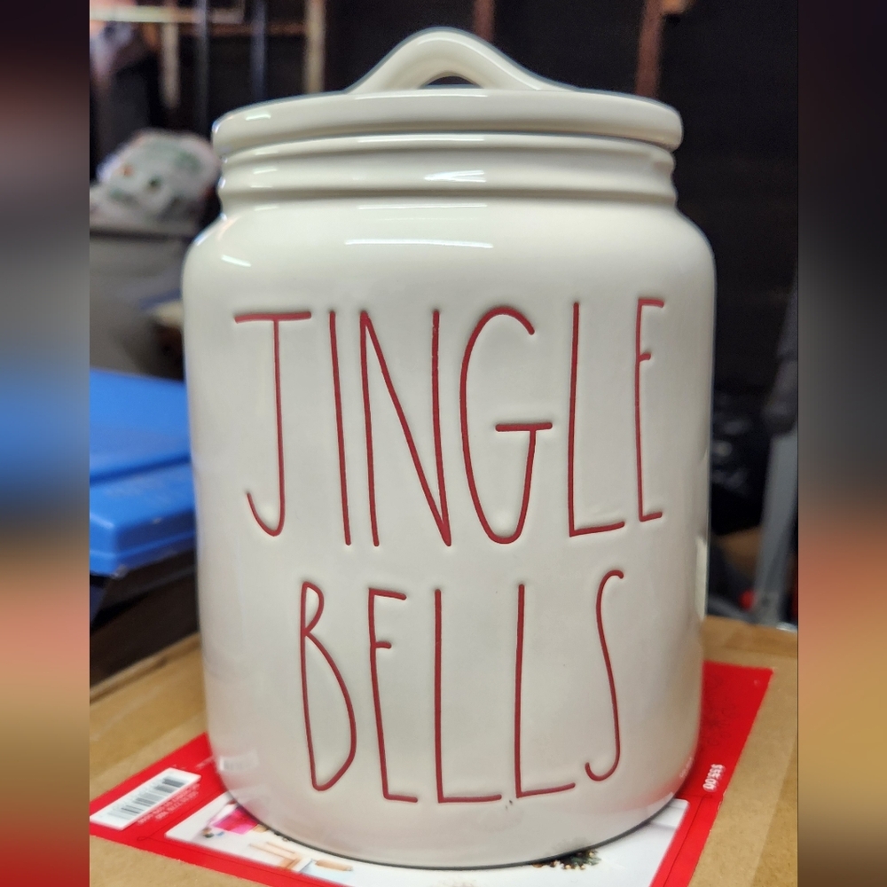 Rae Dunn Christmas Jingle Bells Canister